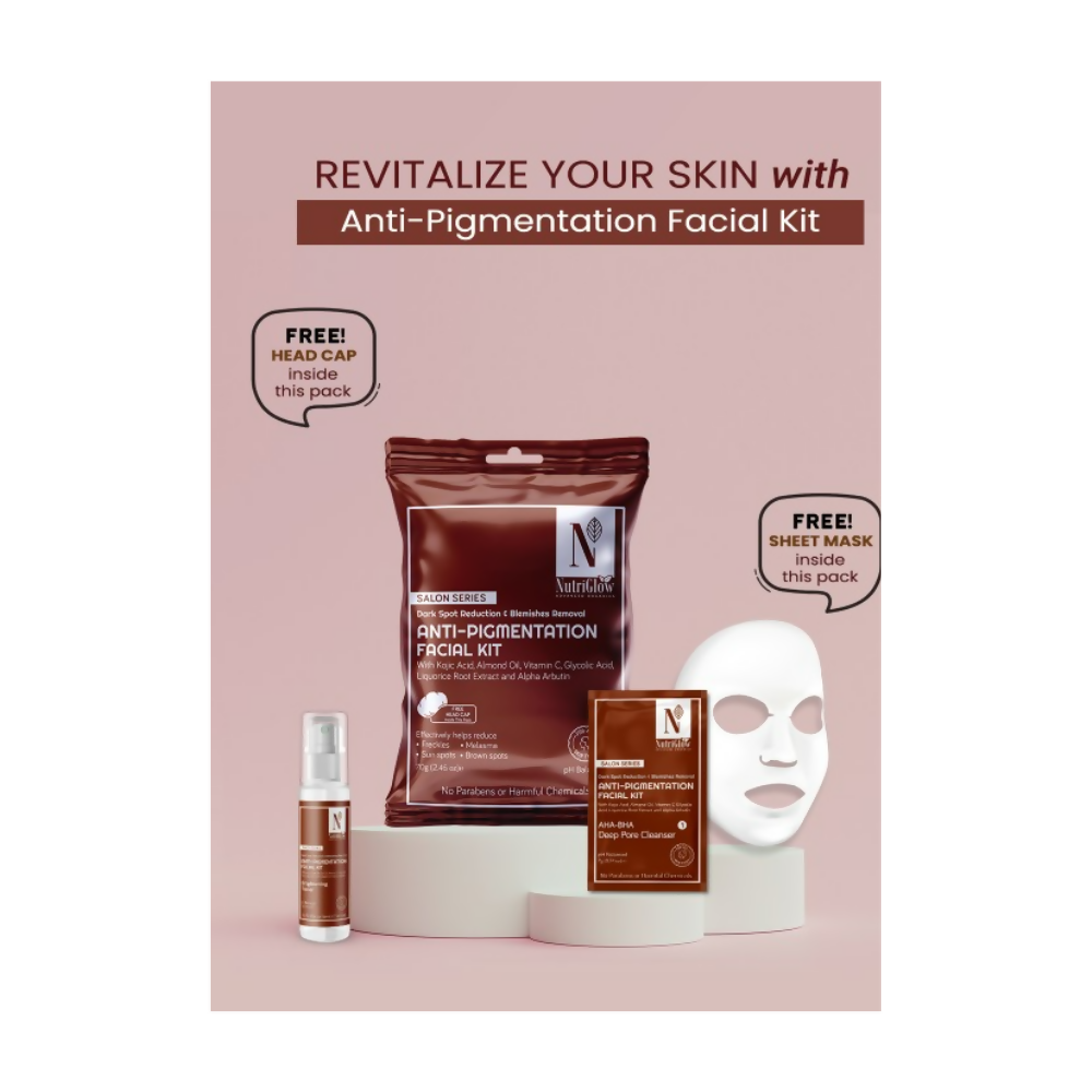 Nutriglow Advanced Organics Unisex Salon Series Anti-Pigmentation Facial Kit | Grocsy