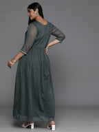 Ahalyaa Women's Traditional wear Ethnic Dress - Grey | Grocsy