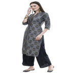 Lagi Women's Black Rayon Straight Printed Kurta & Palazzo (MRP102) | Grocsy