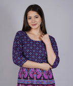 Vamika Multicolor Cotton Printed Party/Casual Wear Kurti (GAM19K) | Grocsy