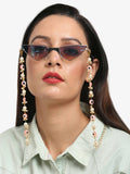 Pink Gold-Toned Evil Eye Beaded Mask Chain - Ruby Raang | Grocsy