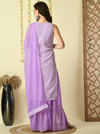 Myshka Women's Purple Georgette Kurta & Skirt With Dupatta Party Sets | Grocsy