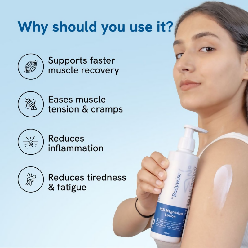 BeBodywise 10% Magnesium Body Lotion for Muscle Soreness & Cramps With Lavender Oil & Shea Butter | Grocsy