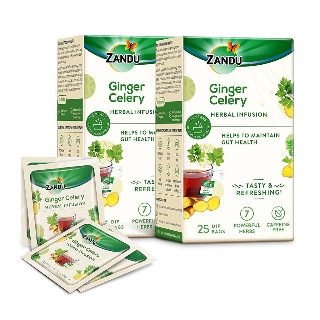 Zandu Ginger Celery Herbal Infusion Tea | Grocsy