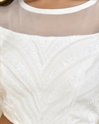 Amodini Designer Studio Heavy Work White Pearl Padded Blouse | Grocsy