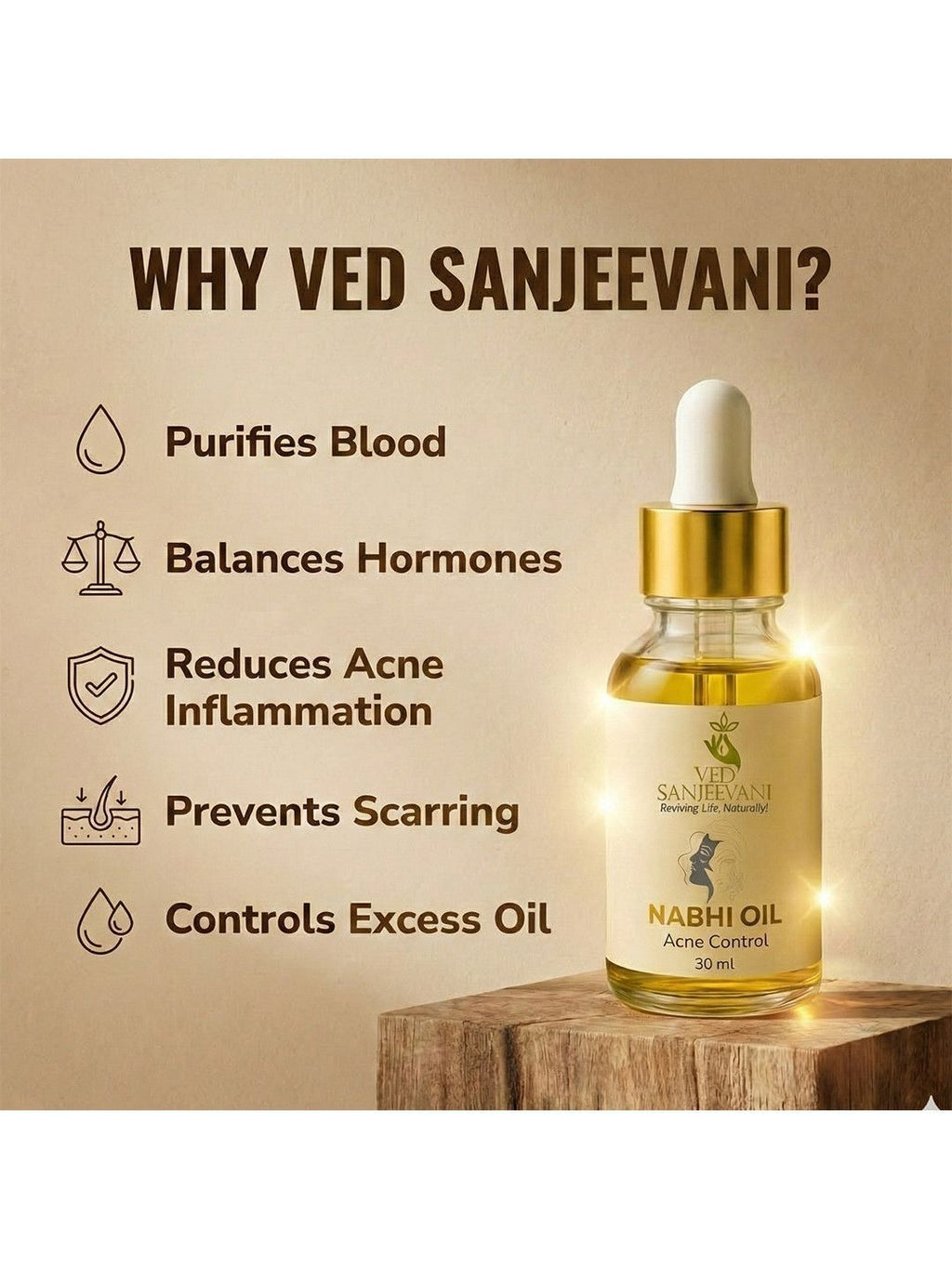 Ved Sanjeevani Acne Control Nabhi Oil | Grocsy