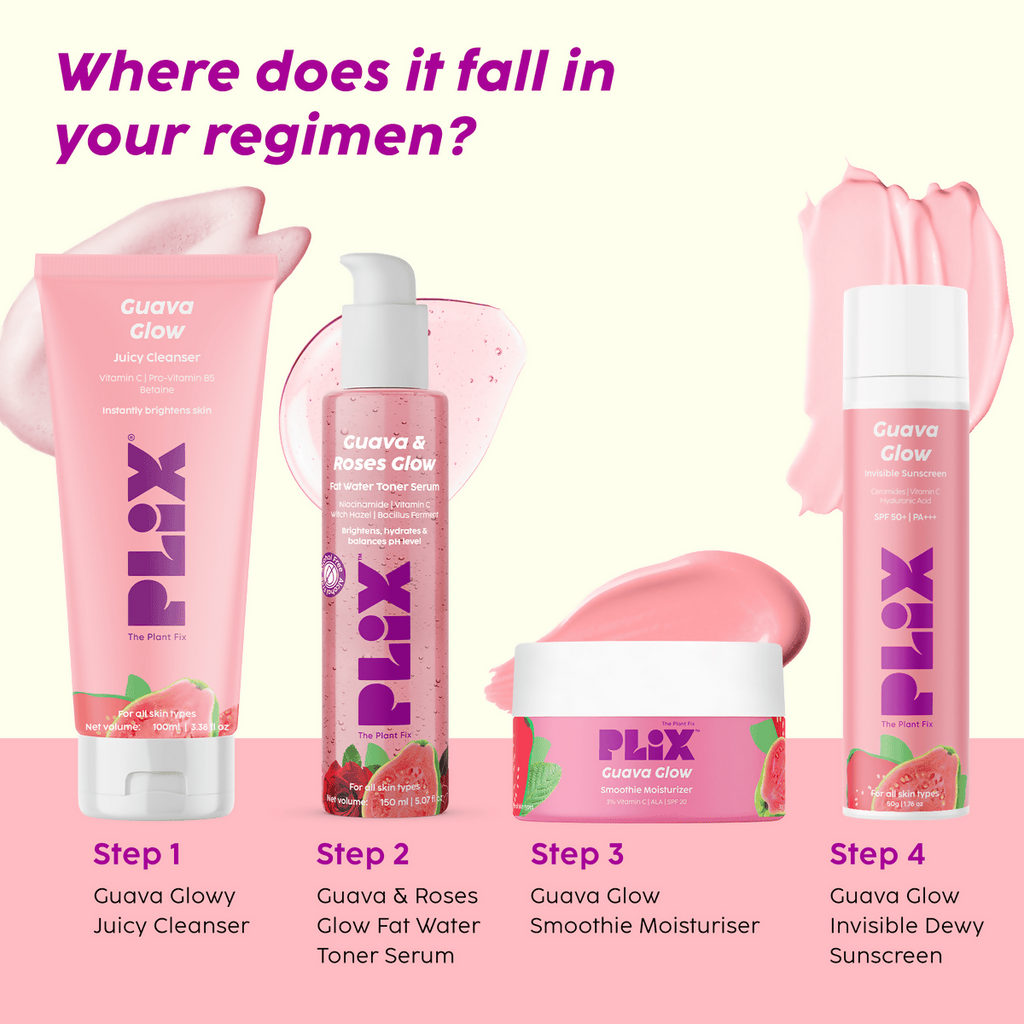 PLIX The Plant Fix Glow bright with Vitamin C Cleanser & 2-in-1 Toner Serum | Grocsy