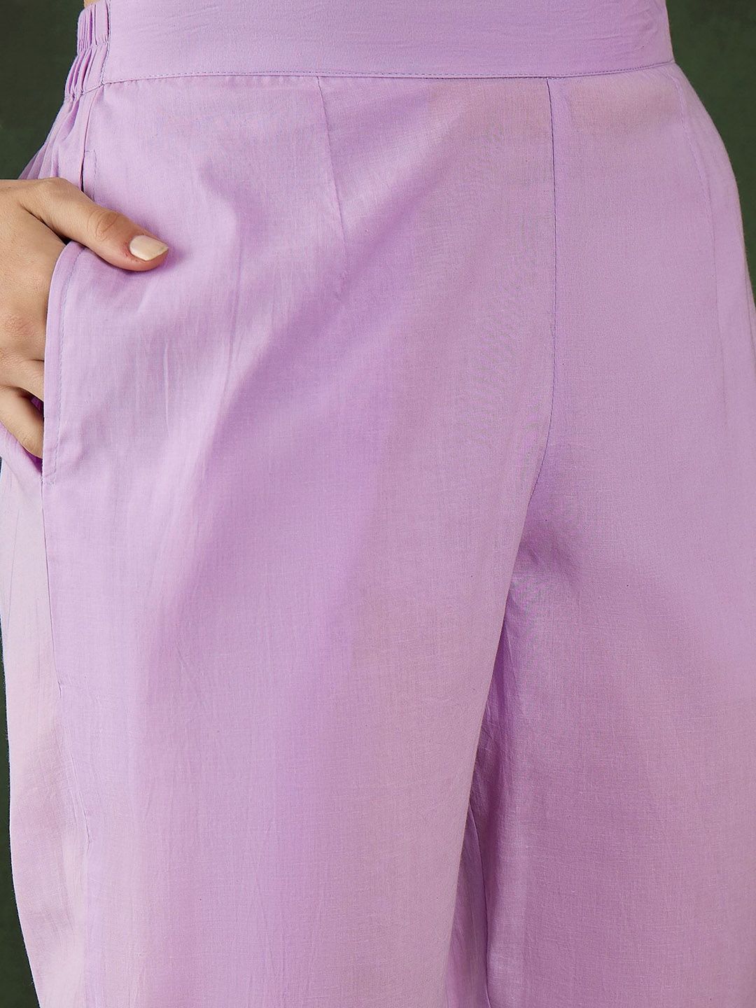 Sangria Embroidered Pure Cotton Kurta & Trousers | Grocsy