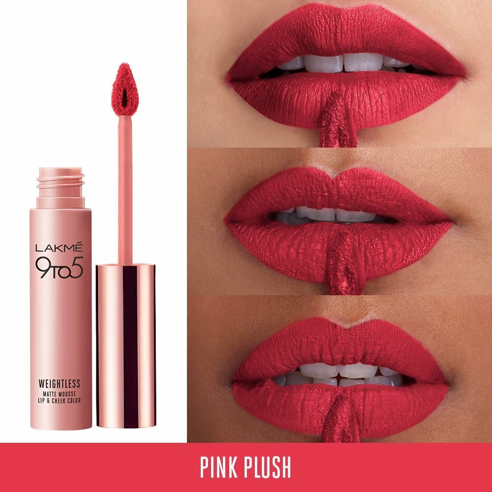 Lakme 9 To 5 Weightless Mousse Lip & Cheek Color - Pink Plush | Grocsy