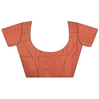 Joban Fashion Peach Banarasi Soft Lichi Silk Checks & Woven Saree | Grocsy