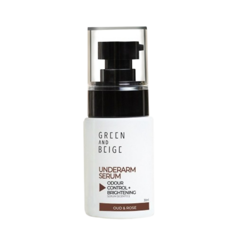 Green And Beige Rectifio Underarm Serum For Odour Control & Brightening - Oud & Rose Scented | Grocsy