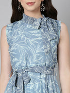 Souchii Grey Floral Chiffon Maxi Dress | Grocsy