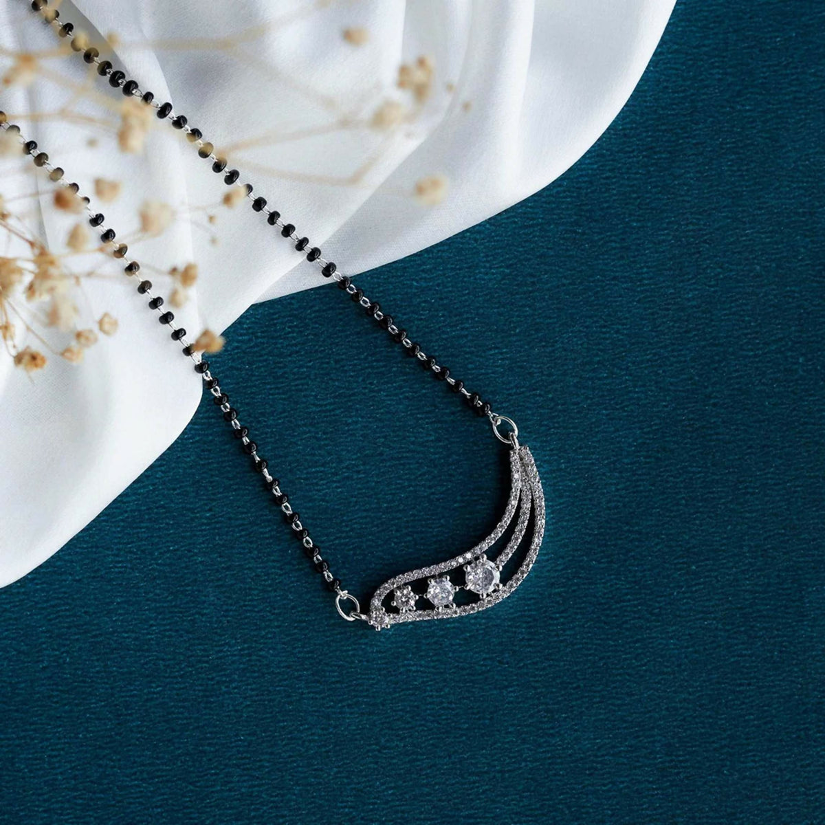 Joban Fashion Women White Ad Mangalsutra | Grocsy