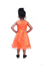 Asmaani Baby Girl's Orange Satin Knee Length Frock (AS-DRESS_22144) | Grocsy