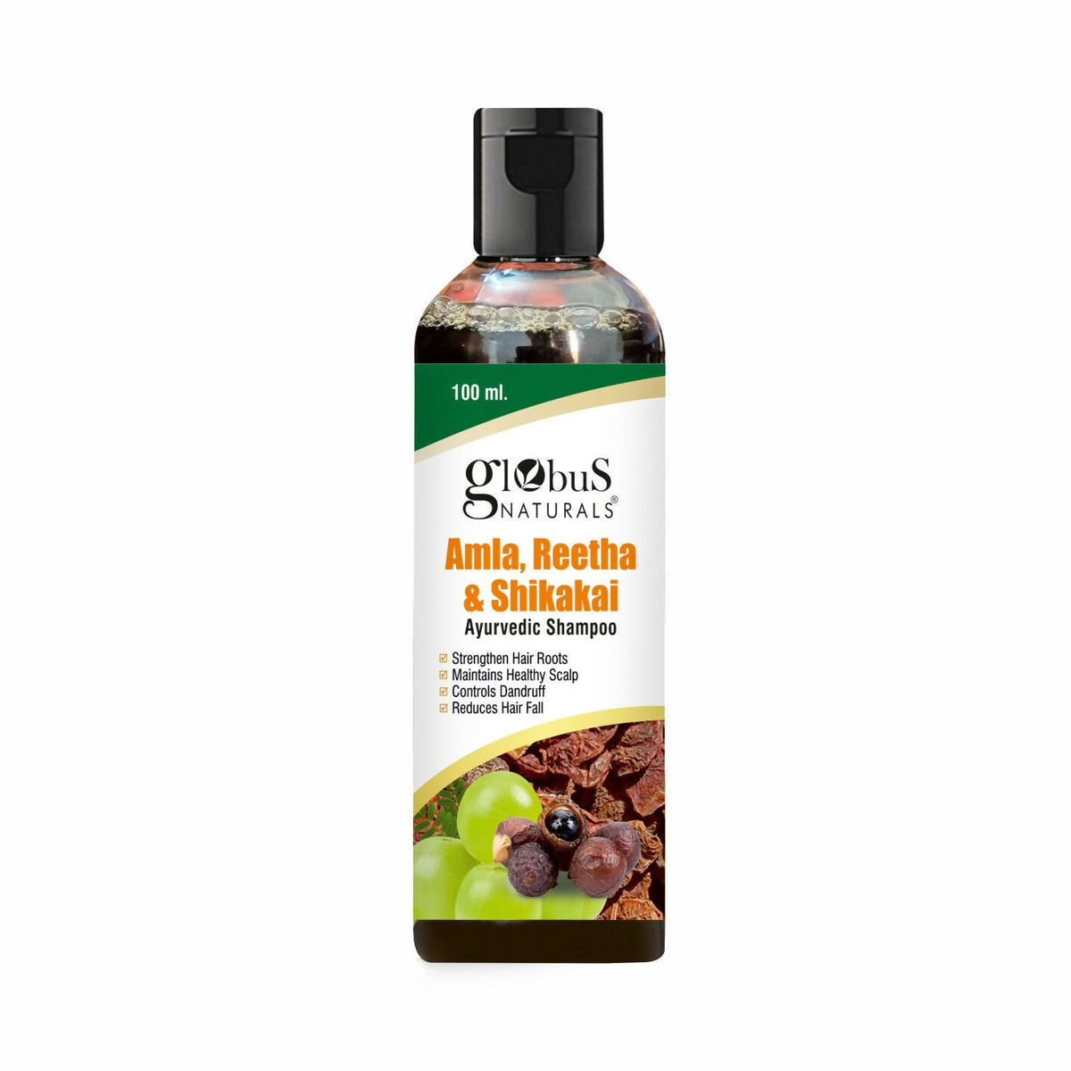 Globus Naturals Amla Reetha Shikakai Shampoo | Grocsy