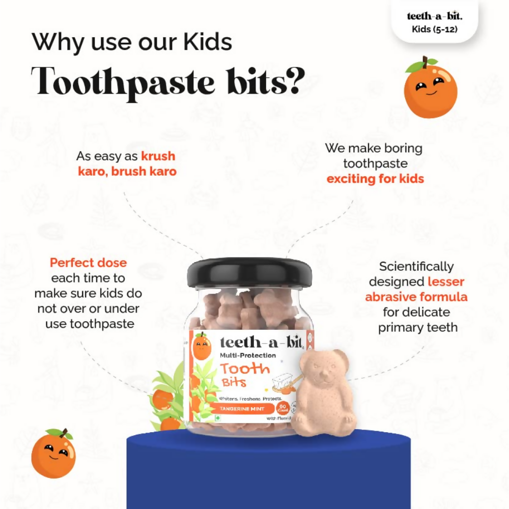 Teeth-A-Bit Kids Anti-Cavity Anti-Plaque Multi-Protection Pro Enamel Orange | Grocsy