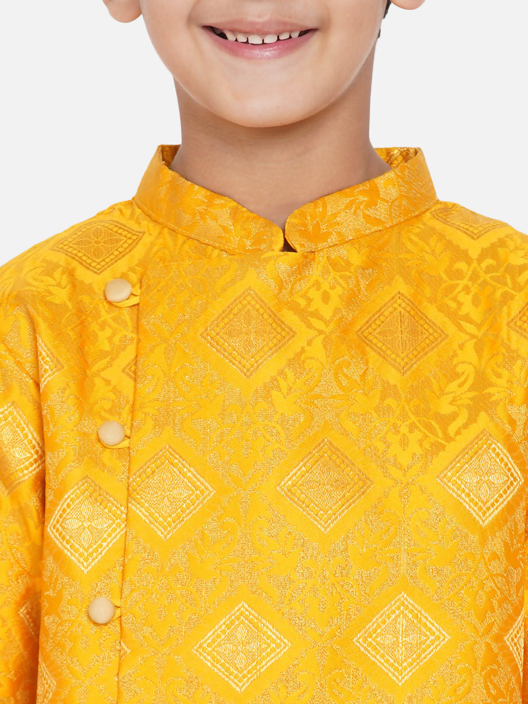 Little Bansi Boys Angrakha Kurta with Dhoti Royal yellow | Grocsy