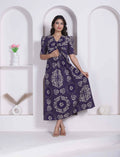 Miravan Womens Floral Printed Cotton Butterfly Maxi Dress | Grocsy