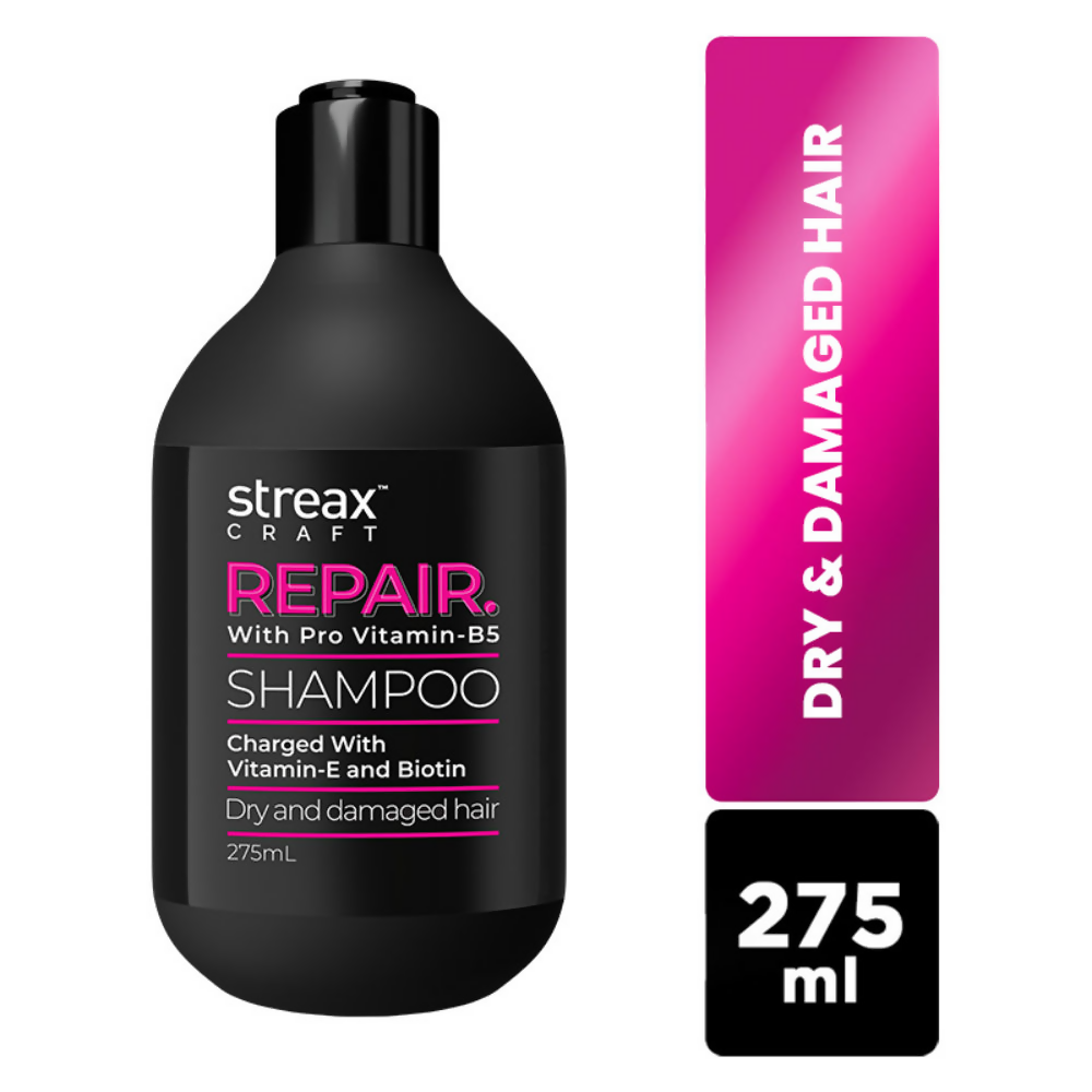 Streax Craft Repair Shampoo For Dry and Damaged Hair Repair With Pro Vitamin B-5 | Grocsy