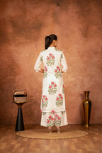 Joban Fashion Off White Red Hand Block Printed Cotton Suit Set | Grocsy
