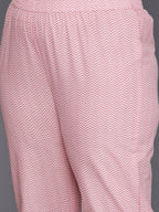 Sztori Plus Size Floral Printed Gotta Patti Pure Cotton A Line Kurta with Trousers | Grocsy