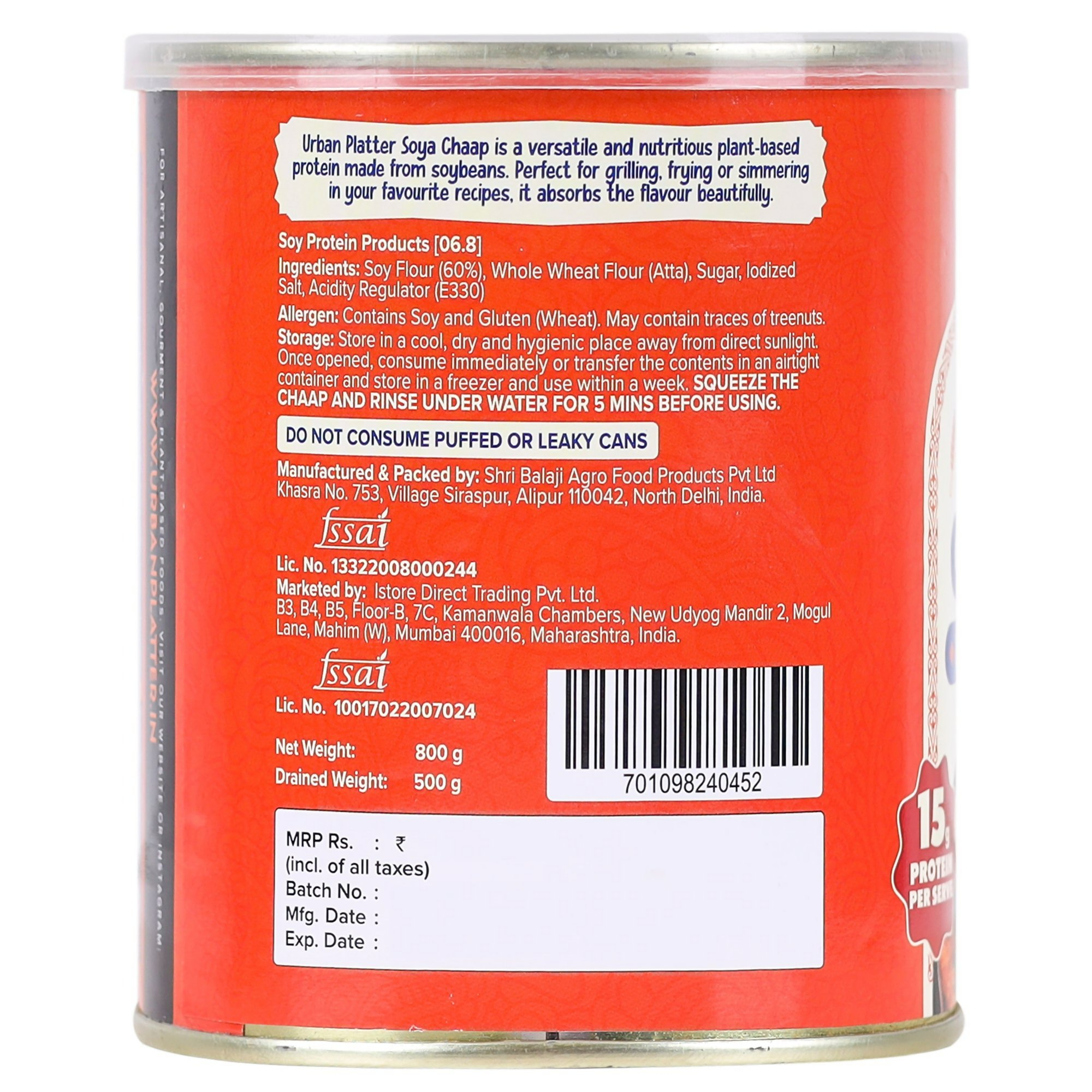 Urban Platter Soya Chaap Plant Based Bean | Grocsy