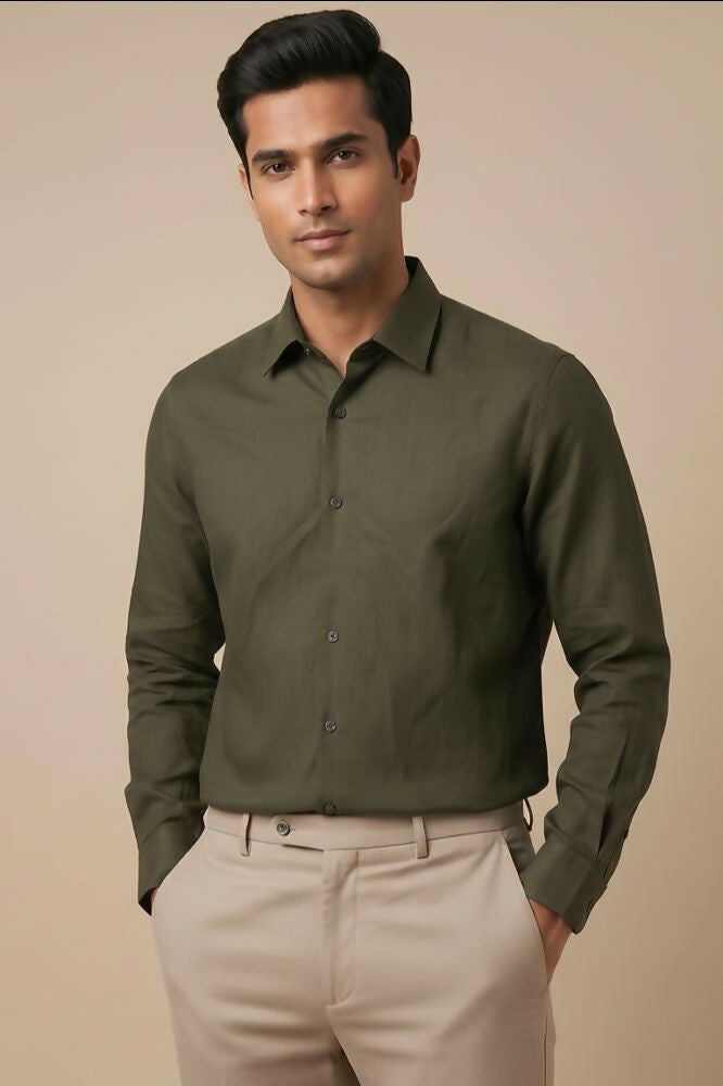 Forest — Green Cotton Shirt by Hilo Design | Grocsy