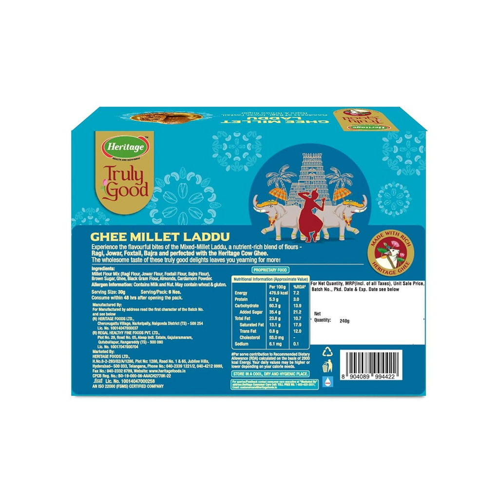 Heritage Pure Ghee Millet Laddu | Grocsy