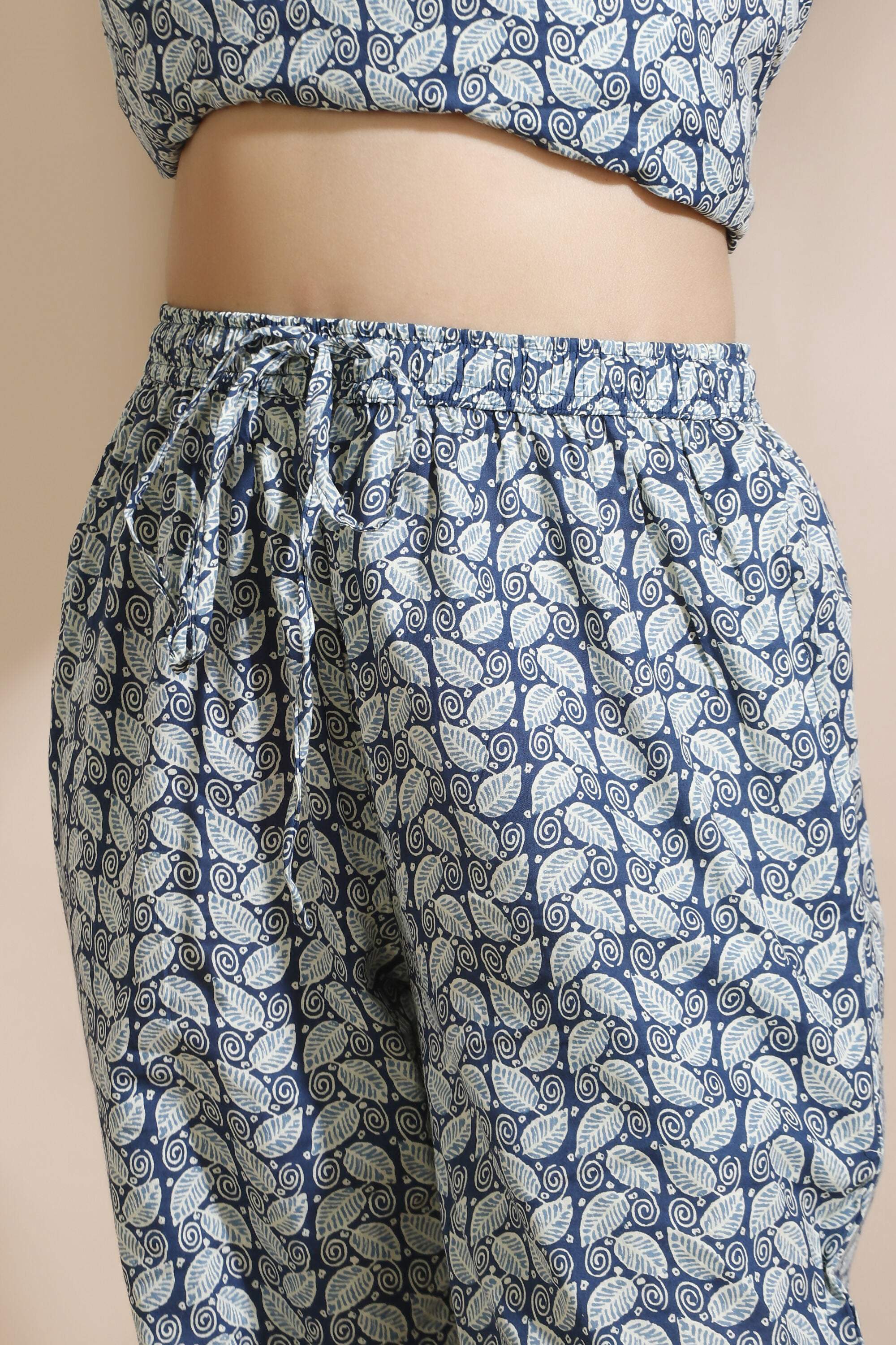Breathables Abstract Cotton Co-Ord Set – Blue | Grocsy