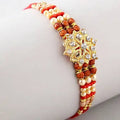 Pretty Rudraksha Rakhi And Kaju Katli Box | Grocsy
