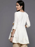 Ahalyaa Women's Traditional wear Tunic - Off-White | Grocsy