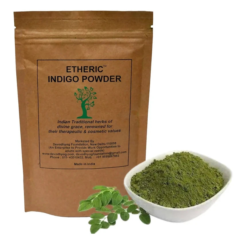 Etheric Indigo Leaves Powder for Chemical Free Natural Hair Colouring & Dye | Amonia Free | Grocsy