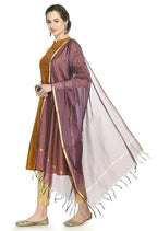 Mominos Fashion Moeza Banarsi Piping Purple Dupatta | Grocsy