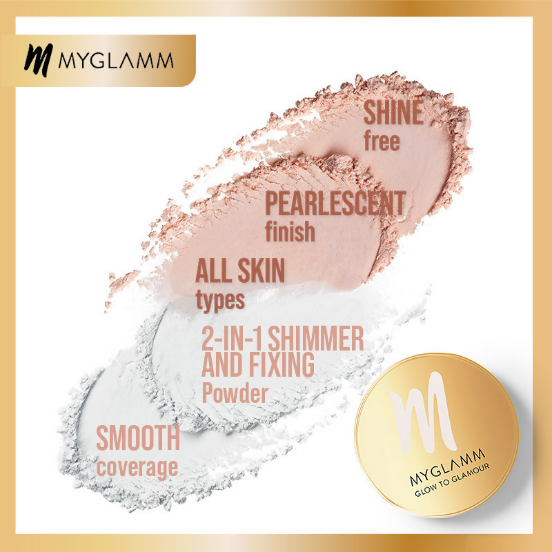 Myglamm Glow To Glamour Shimmer And Fixing Powder - Pearlescent Finish - Finesse | Grocsy