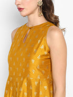 Janasya Women Mustard Yellow Printed Kurta with Palazzos & Dupatta | Grocsy
