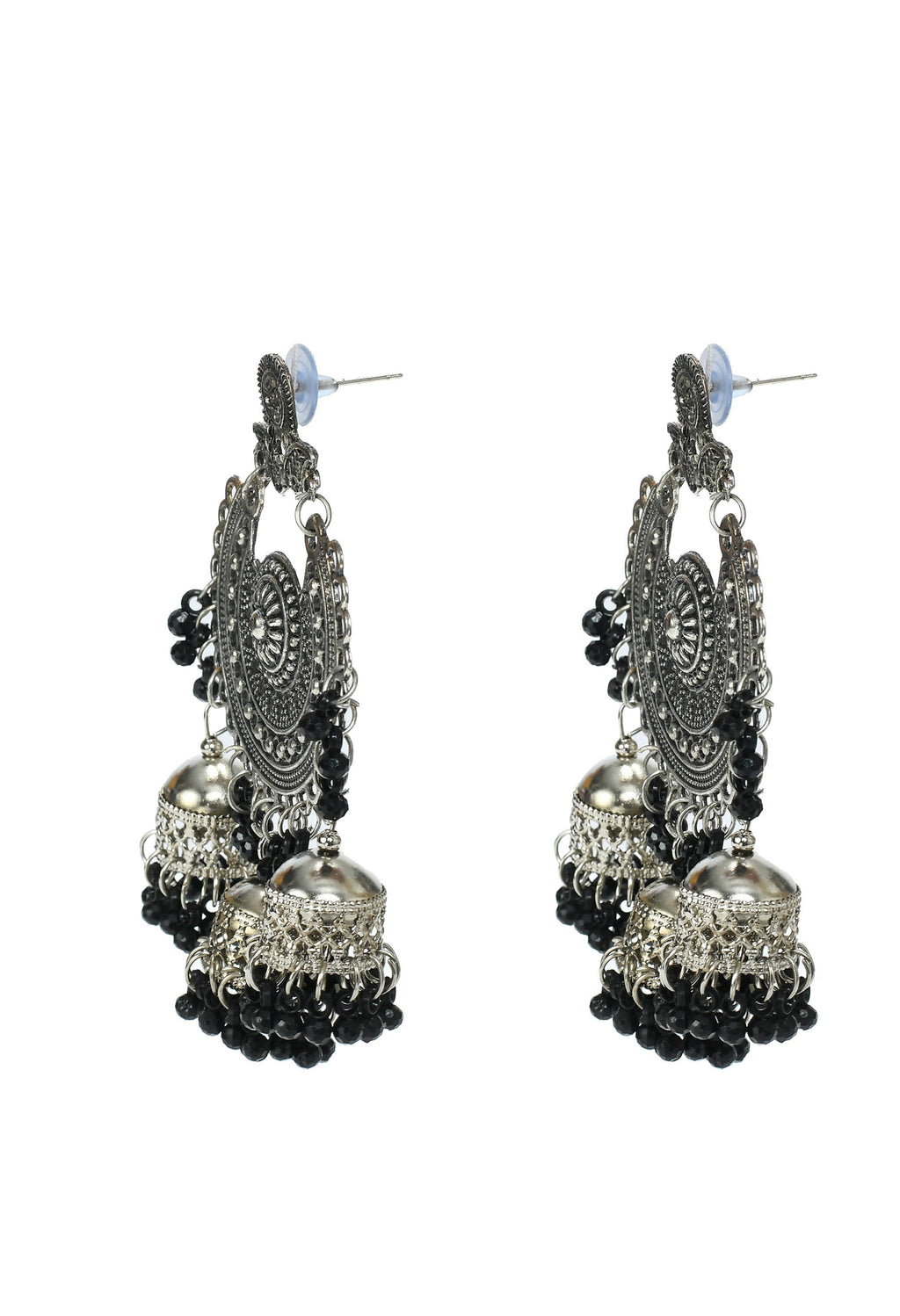 Mominos Fashion Johar Kamal Jhumkas With Maang Tikka Earrings