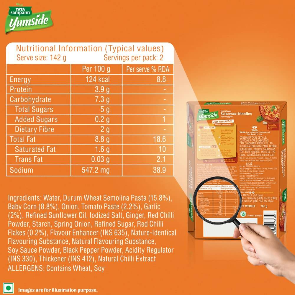 Tata Sampann Yumside Instant Schezwan Veg Noodles | Grocsy