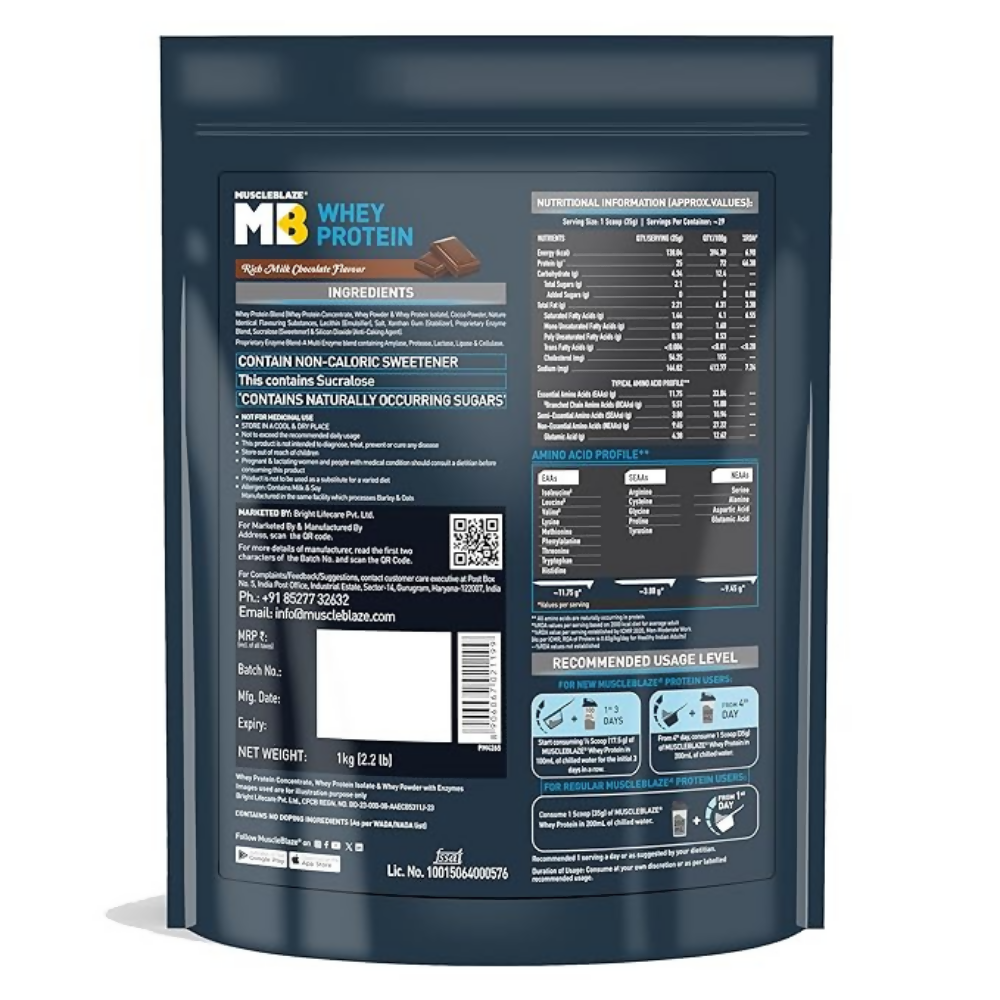 MuscleBlaze Whey Protein Richmilk Chocolate | Grocsy