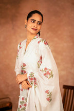 Joban Fashion Off White Pink Hand Block Printed Cotton Suit Set | Grocsy