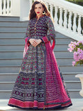 Partywear Designer Dark Blue Heavy Soft Killer Silk Salwar Suit - Anbazaar | Grocsy