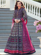 Partywear Designer Dark Blue Heavy Soft Killer Silk Salwar Suit - Anbazaar | Grocsy