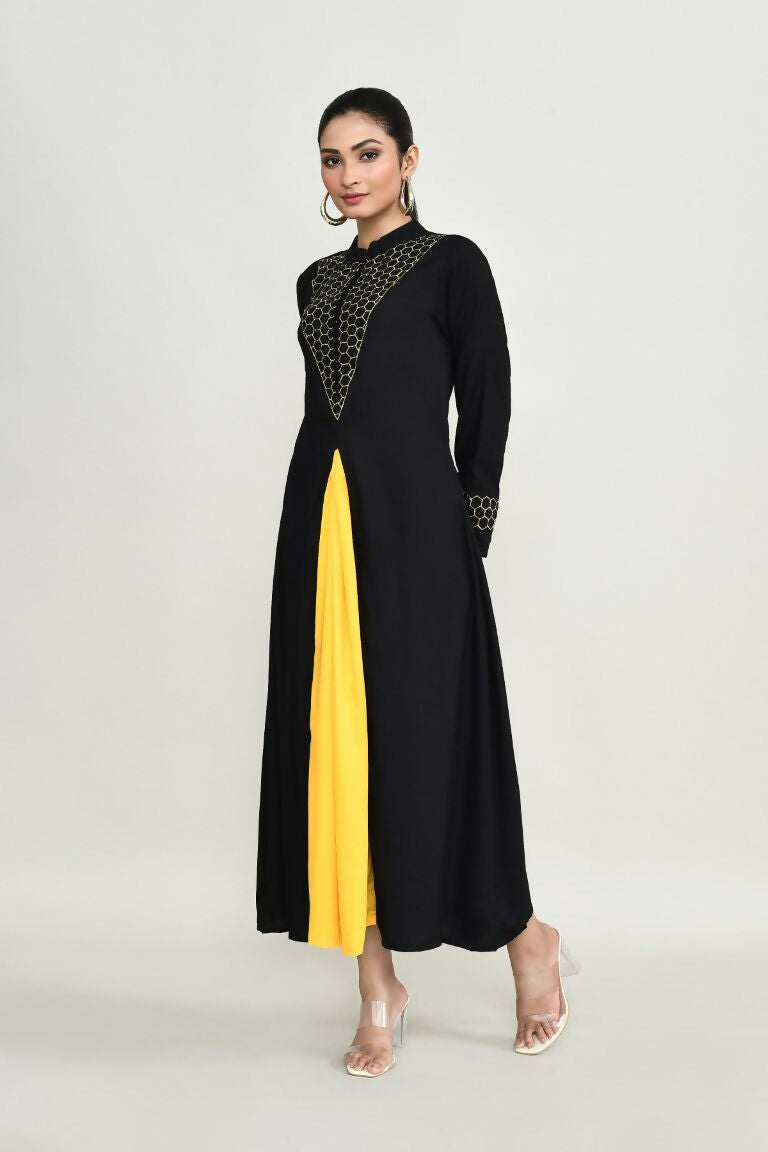 Joban Fashion Black Rayon Kurta Set | Grocsy