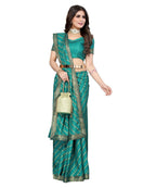 Vamika Dola Silk Green Lace Border Bollywood Style Saree (SUCHI GREEN) | Grocsy