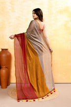 Piyari Fashion Women's Multi Embellished Handloom Cotton Saree | Grocsy