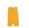 Sunshine Baby Cute Organic Muslin Cotton Sleeveless Knee Length Rompers - Yellow | Grocsy