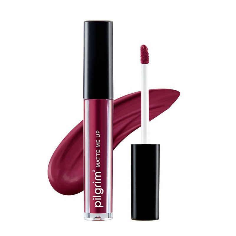 Pilgrim Liquid Matte Lipstick with Hyaluronic Acid - Wine Spill | Grocsy