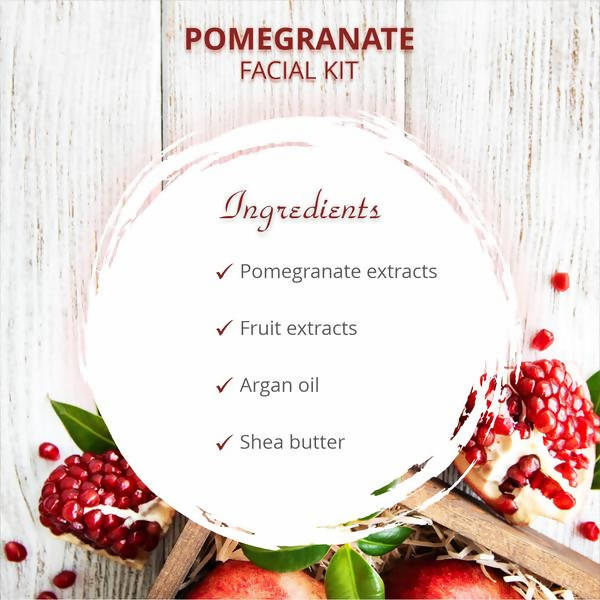 Glamveda Pomegranate Fruit Facial Kit For Brightening & Radiance | Grocsy