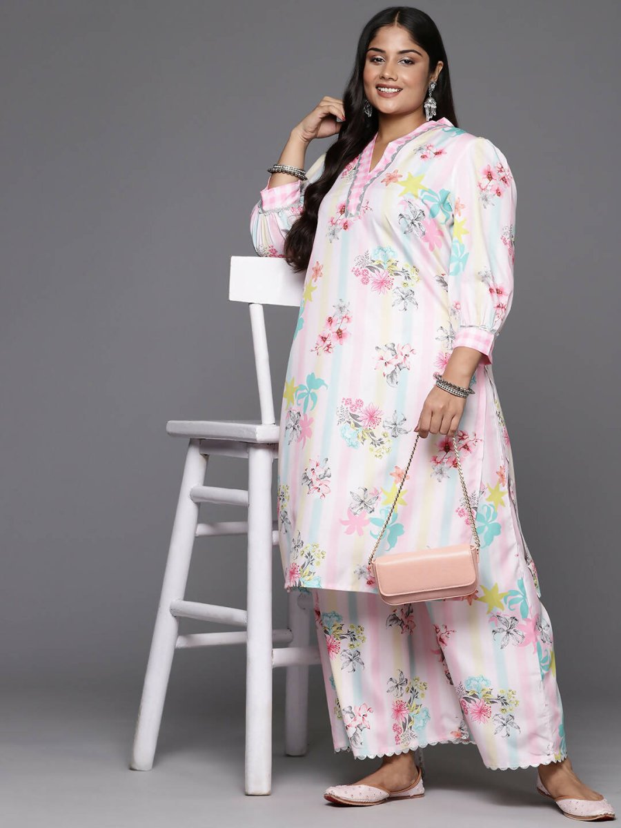 Ahalyaa Women's Traditional wear Kurta Set - Pink | Grocsy