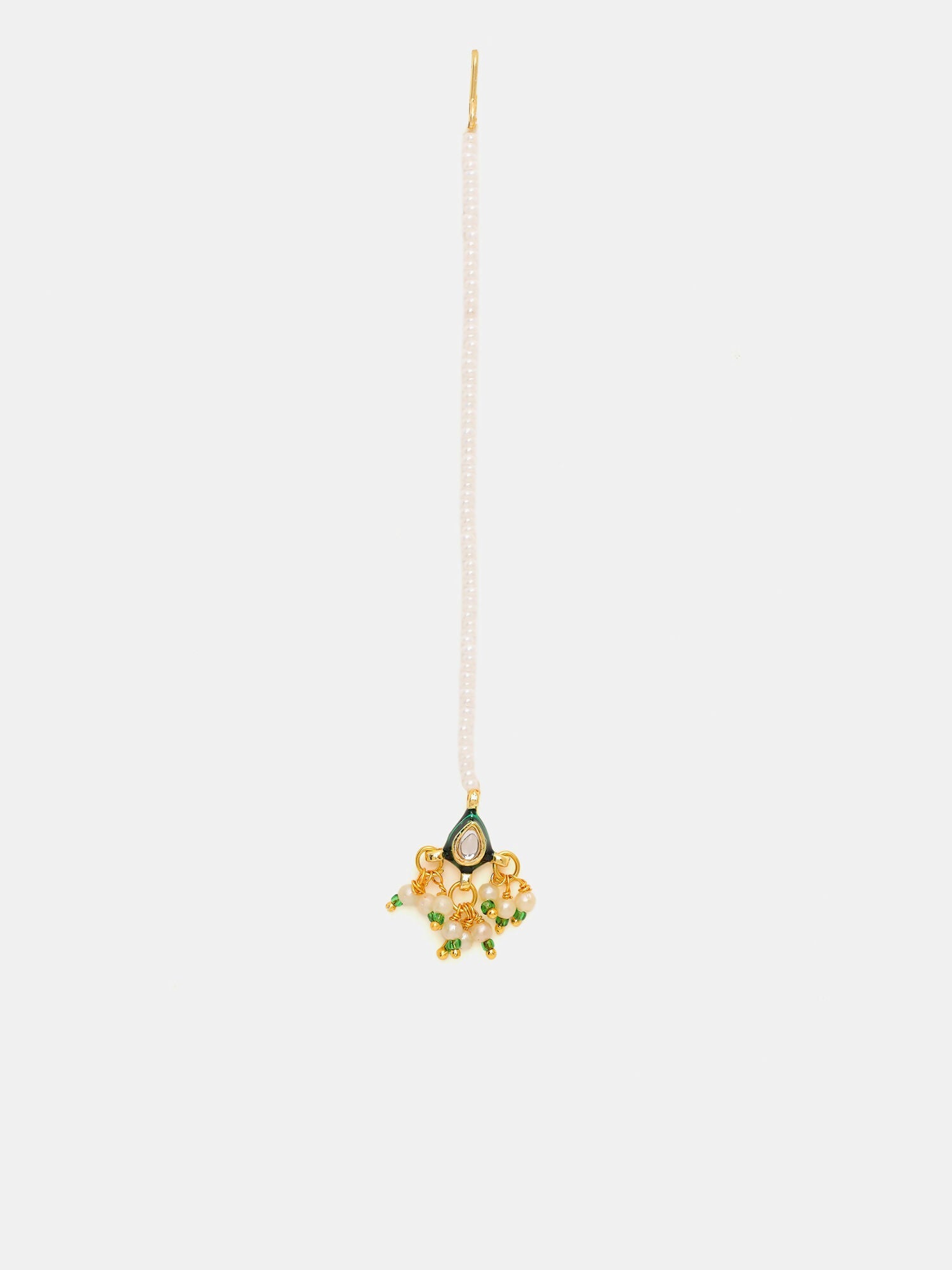 Ruby Raang Green Gold Kundan Maang Tikka | Grocsy