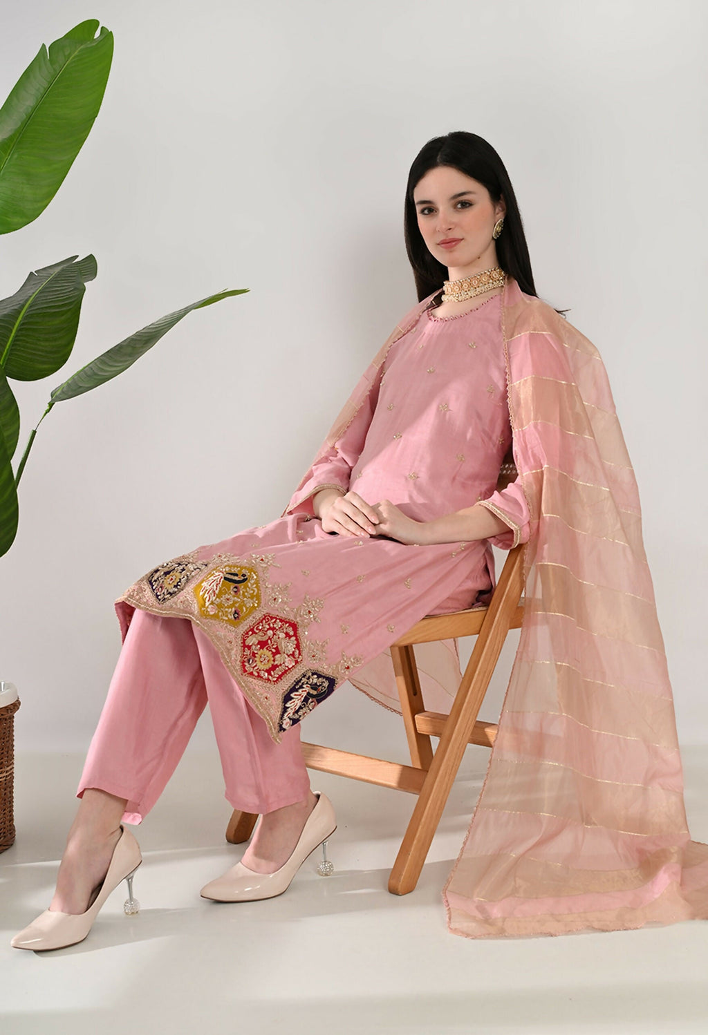 Joban Fashion Onion Premium Pure Viscose Print Dola With Handwork Kurta Set | Grocsy